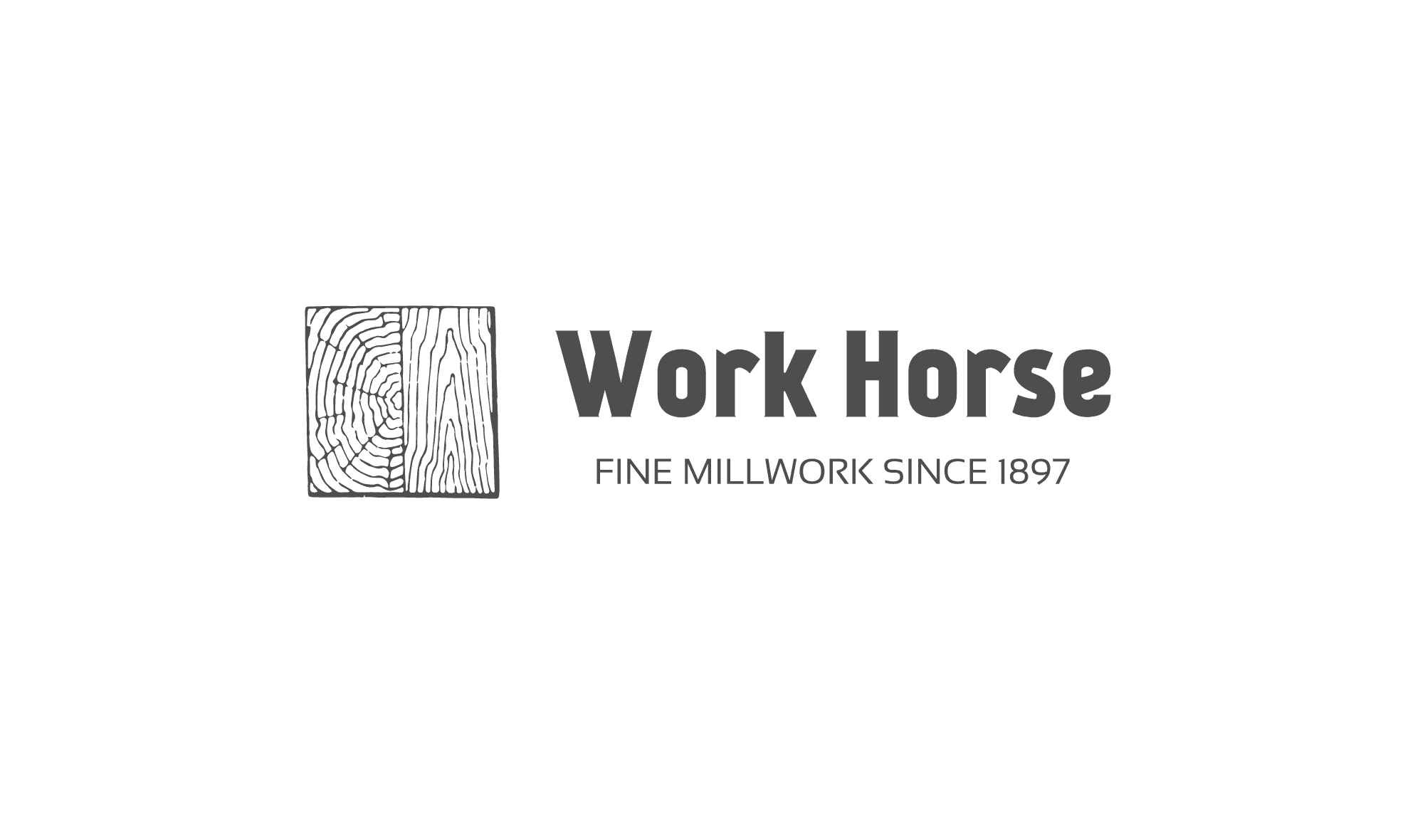 Зразок логотипу деревообробки, зроблений Looka - Work Horse